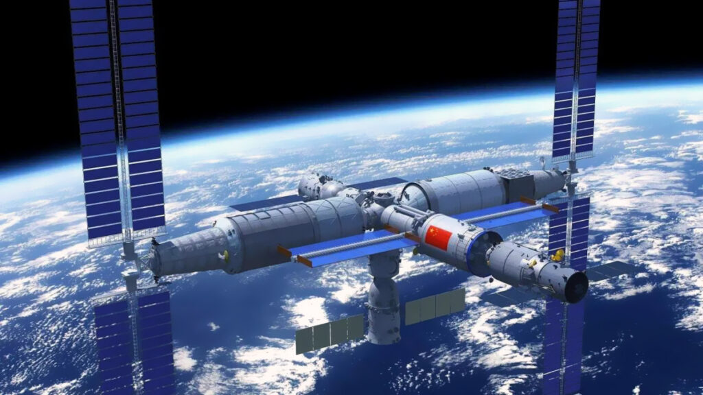 Die chinesische Weltraumstation Tiangong. Bild: CNSA
