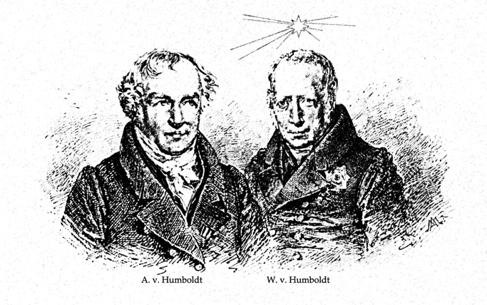 Alexander und Wilhelm von Humboldt. Frontispiz-Illustration von 1836.