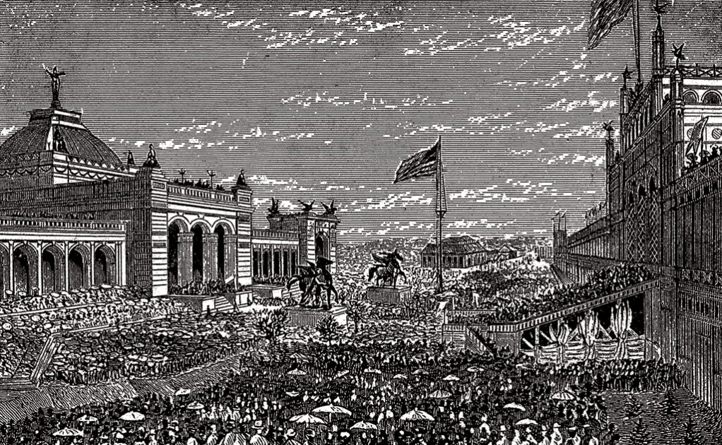 Eröffnungsfeierlichkeiten der Centennial Exhibition in Philadelphia am 10. Mai 1876.