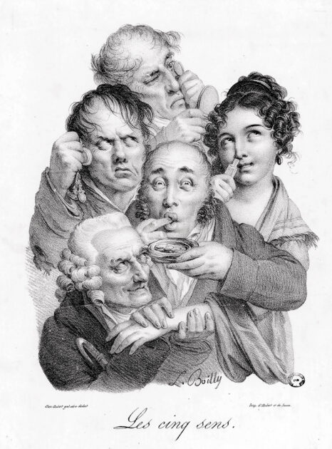 Die fünf Sinne des Menschen, nach C. Boilly.