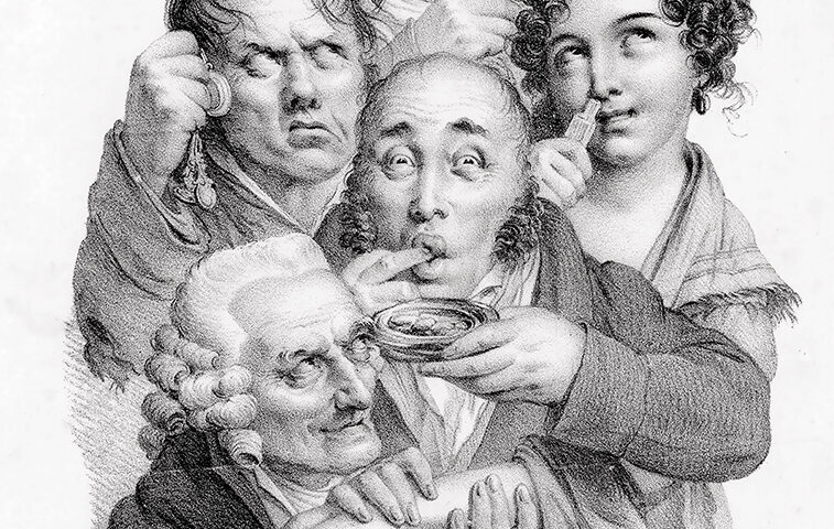 Die fünf Sinne des Menschen, nach C. Boilly.