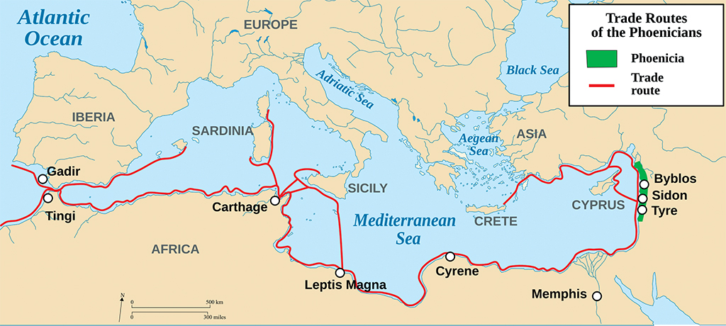 Abbildung 1: Das antike Mobilitätssystem der Phönizier rund um das Mare Nostrum (unser Meer).
